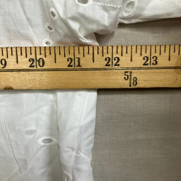 NWT A New Day Women’s Size Large White Eyelet Long Sleeve Button Down Shirt - Picture 13 of 14